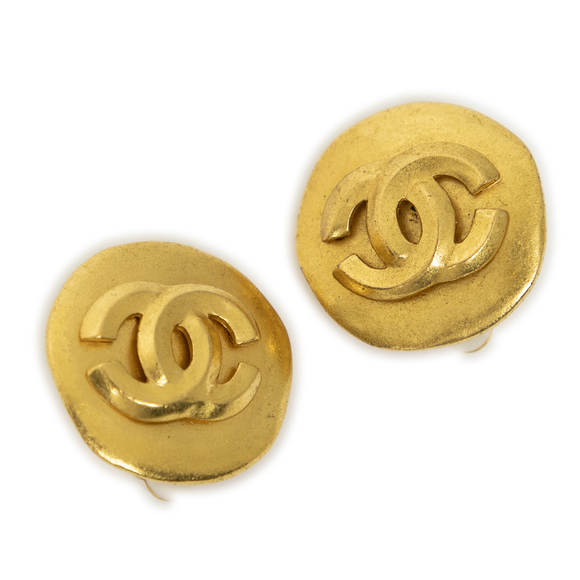 Chanel CC Round Clip On Earrings - Picture 1 of 3